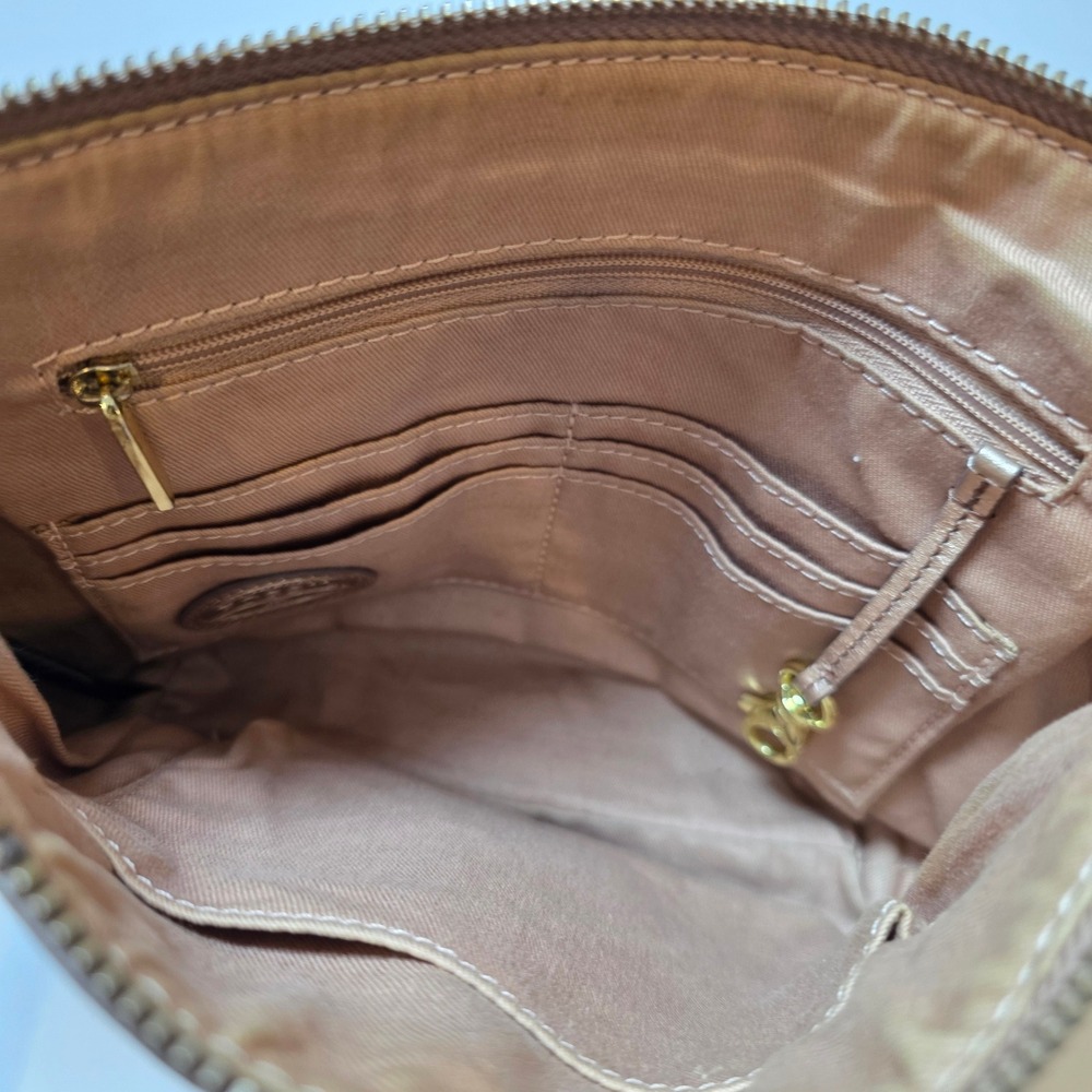 Fossil Sydney Rose Gold Metallic Leather Crossbody Bag Gold Hardware - Picture 4 of 6